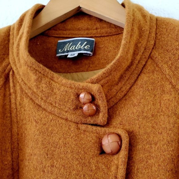 80's Mustard Yellow Wool Jacket, Slightly Distressed Jacket, Size 8 Medium - Picture 10 of 15